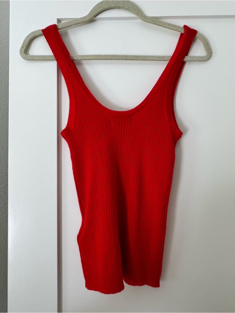 J. Crew Cashmere Red Ribbed Tank Top Size S NWT